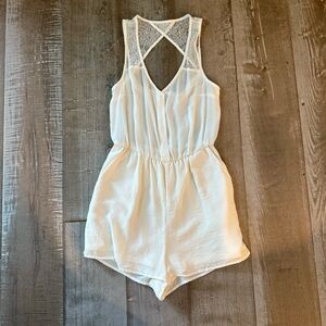 H&M White Lace-Back Romper